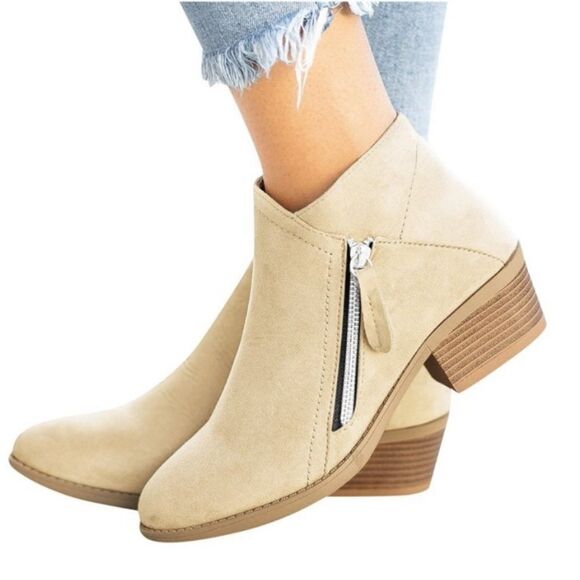 SAM EDELMAN POINTED TOE ZIP CLOSURE ANKLE BOOTIES - Picture 1 of 13